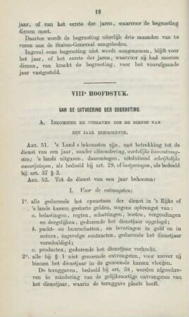 VIIIe. hoofdstuk. Van de uitvoering der begrooting