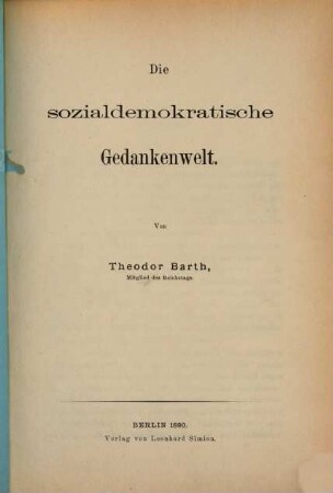 Die sozialdemokratische Gedankenwelt