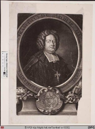 Bildnis Lothar Franz (1663 Reichsfrhr., 1701 Reichsgraf von Schönborn), 1695-1729 Kurfürst u. Erzbischof von Mainz