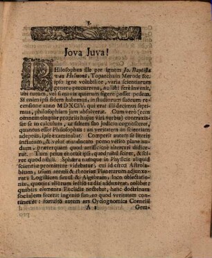 J. B. Helmonti[i] Philosophi per ignem in doctrina De Statu Integritatis Et Corruptionis