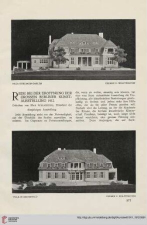 1: Rede bei der Eröffnung der Grossen Berliner Kunstausstellung 1912