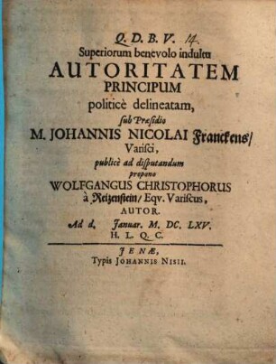 Autoritatem principum politice delineatam