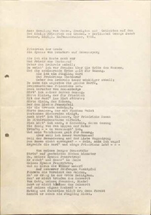 [W235]: Vier Gedichtabschriften über den Tod von Friedrich dem Großen : von Christian Friedrich Daniel Schubart, Anna Louisa Karsch und Wilhelmine Louise von Schlieben