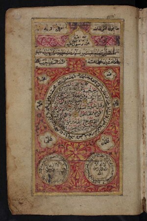 Buchschmuck: Islamisches Glaubensbekenntnis und die Namen Gottes, Muḥammads sowie der ersten vier rechtgeleiteten Kalifen