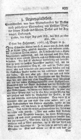 3. Arzneygelahrheit.