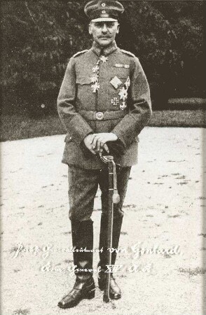 Gontard, Friedrich Erdmann Ferdinand von, Generalleutnant, Kommandierender General des XIV. Armeekorps, geboren am 05.08.1860 in Frankfurt an der Oder