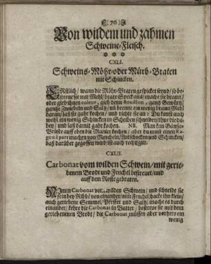 Von wildem und zahmen Schweinen-Fleisch.