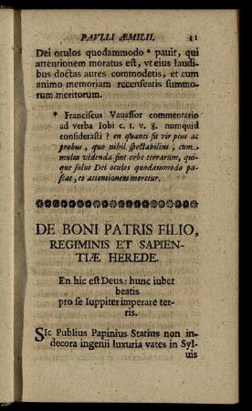 De Boni Patris Filio, Regiminis Et Sapientiæ Herede.