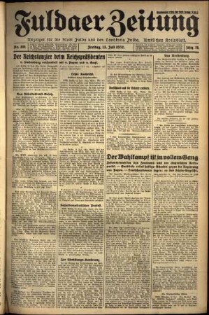 Ausgabe vom Freitag, den 15. Juli 1932.