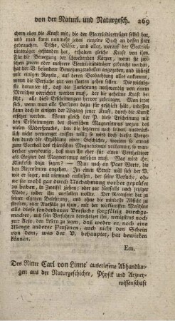 Auserlesene Abhandlungen aus der Naturgeschichte, Physik und Arzneywissenschaft.