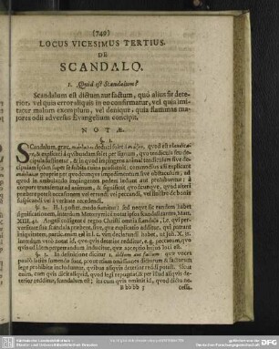 Locus Vicesimus Tertius De Scandalo