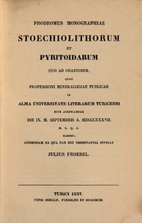 Prodromus monographiae stoechiolithorum et pyritoidarum
