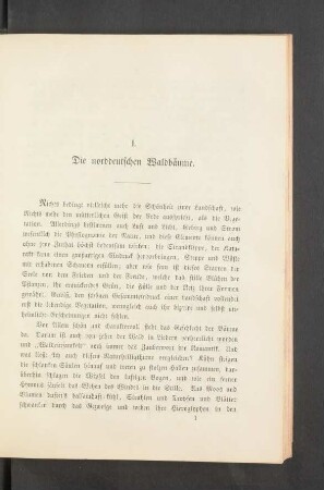 I. Die norddeutschen Waldbäume.
