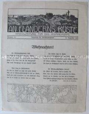 Kriegszeitung für das Marinekorps "An Flanderns Küste" zu Weihnachten 1916