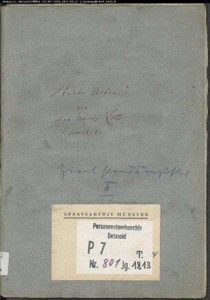 Zivilstandsregister der Munizipalität Lotte (Todesfälle 1813). (Gemeinde: Lotte, Kreis Tecklenburg)