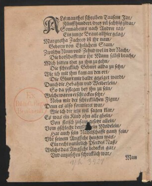 Als man thet schreiben Tausent Jar/ Fünffhundert/ drey und sechtzig zwar ...