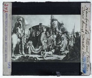 Rembrandt, David übergibt Goliaths Haupt dem König Saul (Basel KM G 1958.37)