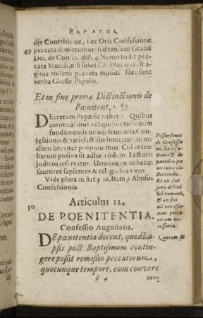 Articulus 12. De Poenitentia