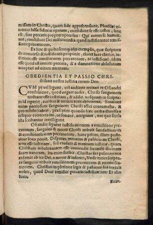 Obedientia Et Passio Christi sunt nostra iustitia coram Deo.