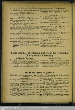 Landständisches Direktorium und Bank des Sächs. Markgrafthums Oberlausitz