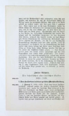 Zweiter Abschnitt. Die fränkischen oder salischen Kaiser 1024 - 1125