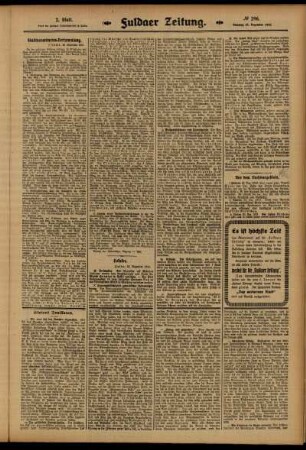 Zweite Ausgabe vom Dienstag, den 23. Dezember 1913.