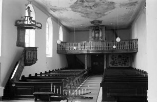 Herbolzheim: Wallfahrtskirche Maria Sand; Innenansicht Empore und Orgel