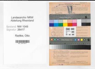 Entnazifizierung Otto Radtke , geb. 01.01.1886 (Postbeamter)