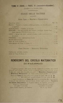 Indice delle materie.