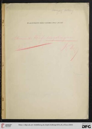 Hugo Helbing: Plastiken der Sammlung Licht : Versteigerung: 7. Mai 1929