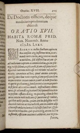 De Doctoris officio, deque modo iurisprudentiam dicendi Oratio XVII.