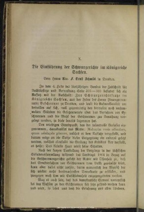 X. Die Einführung der Schwurgerichte im Königreiche Sachsen