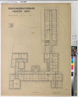Münster (Münster) Regierung Bl. 5 Grundriß 2. Obergeschoß 1953 1 : 100 94 x 71 Zeichnung Hochbauamt Münster