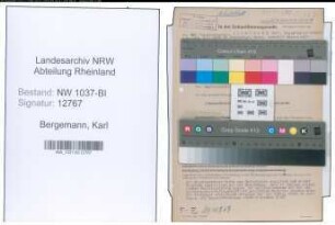 Entnazifizierung Karl Bergemann , geb. 02.08.1878 (Regierungspraesident)