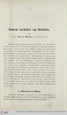 8: Römische Inschriften vom Mittelrhein