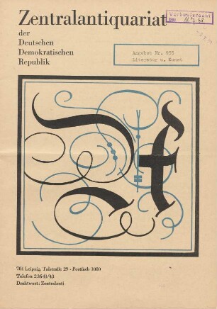 Nr. 955: Literatur u. Kunst