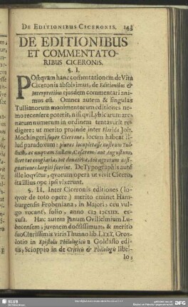 De Editionibus Et Commentatoribus Ciceronis