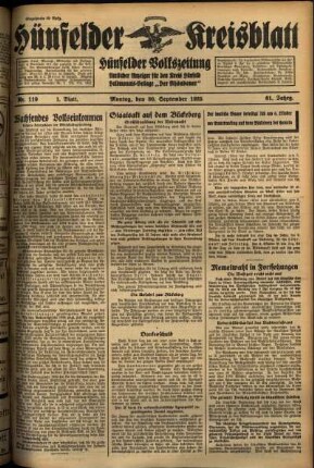Erste Ausgabe vom Montag, den 30. September 1935.