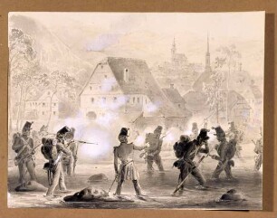Württemberger im Gefecht bei Gernsbach gegen die Aufständischen