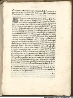 Libro della Verita della Fede Christiana sopra el Glorioso Triompho della Croce di Christo