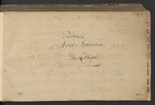 Galatea ed Acide. Arr; V (4), orch, cemb