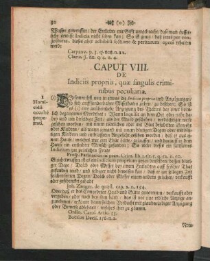 Caput VIII. De Indiciis propriis, quae singulis criminibus peculiaria