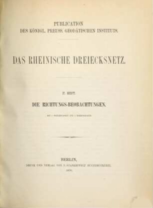 Das rheinische Dreiecksnetz, 2. Die Richtungs-Beobachtungen