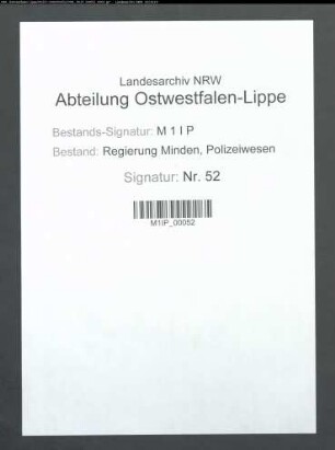 Polizeiverwaltung in Minden, Band 2