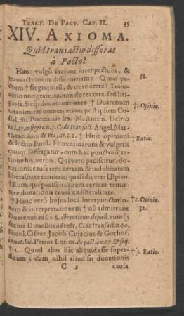 XIV. Axioma. Quid transactio differat à Pacto?