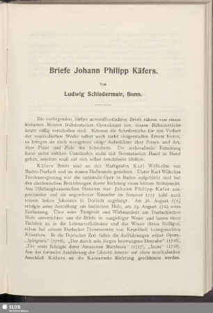 Briefe an Johann Philipp Käfers
