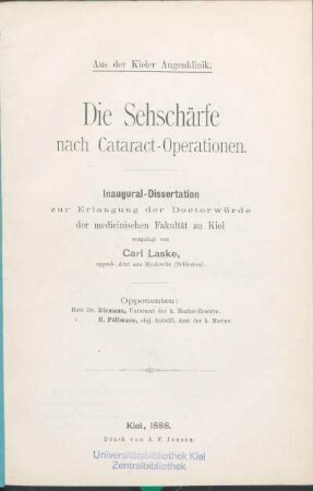 Die Sehschärfe nach Cataract-Operationen