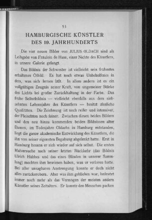 Hamburgische Künstler des 19. Jahrhunderts