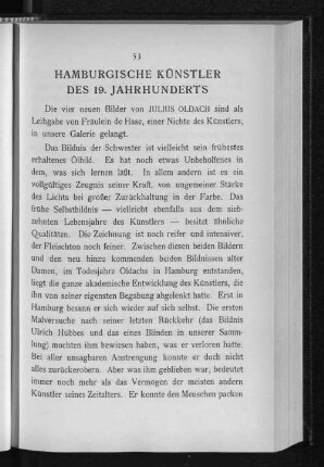 Hamburgische Künstler des 19. Jahrhunderts