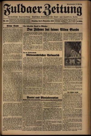 Erste Ausgabe vom Dienstag, den 09. November 1937.